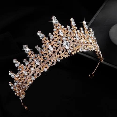 Vista 7 de Kamirola Diadema de coronas y tiaras de cristal para niñas o mujeres, fiesta de cumpleaños, boda, graduación, novia, Halloween, Navidad (TR19)