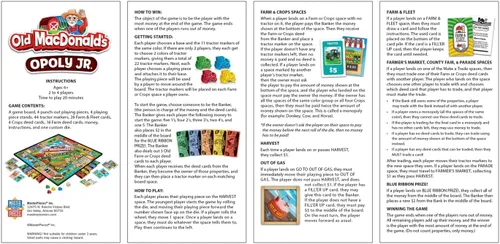 Vista 4 de MasterPieces Juegos de mesa para niños y familias - Old MacDonald's Farm Opoly Jr. - Juegos de mesa con licencia oficial para niños y familia