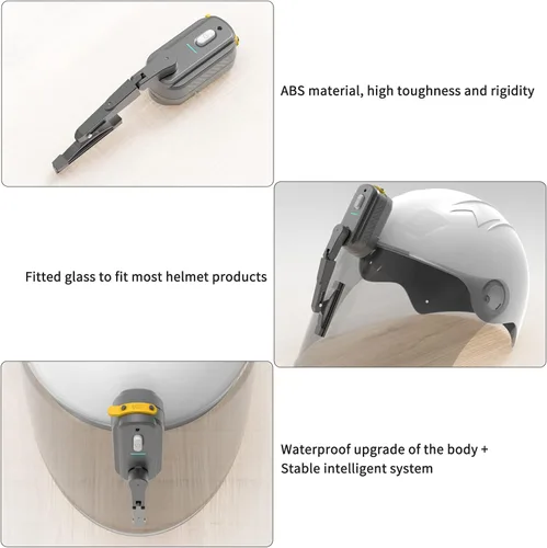Vista 7 de Limpiaparabrisas recargable para casco de motocicleta, universal, impermeable, compatible con la mayoría de viseras