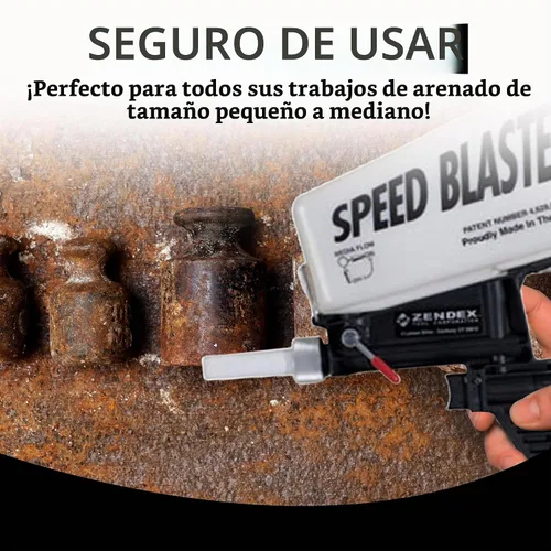 Vista 3 de Zendex Tool - SpeedBlaster portátil multimedia Blaster en blanco - Kit de pistola de arena de mano para compresor de aire - Pistola de chorro