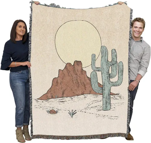 Vista 11 de Pure Country Weavers Casa Bonita Manta – Tapiz de regalo escénico del suroeste tejido de algodón, fabricado en los Estados Unidos (72 x 54 pulgadas)