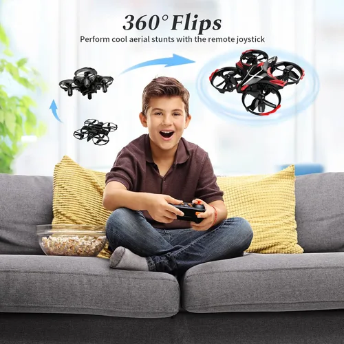 Vista 4 de A ALPHA Mini dron para niños, juguete volador controlado por gestos y aviones RC con control remoto, diversión en interiores y exteriores para niños