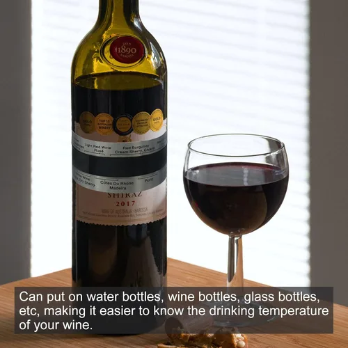 Vista 5 de PATIKIL Termómetro de botella de vino, 2 pulseras de temperatura de vino de acero inoxidable, pantalla digital de temperatura para fermentación