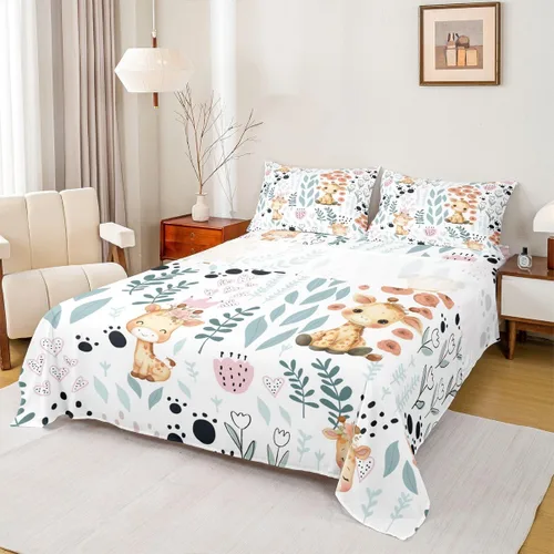 Vista 27 de Erosebridal Juego de sábanas de animales de la selva para niñas y niños, juego de sábanas de safari salvaje con diseño de elefante, oso, tigre
