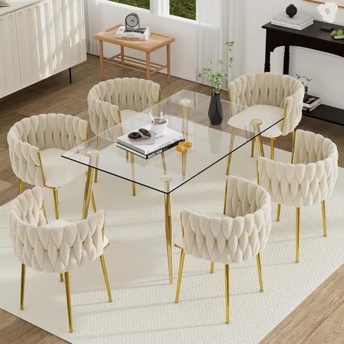 Vista 10 de Juego de mesa de comedor de cristal plateado para 2, juego de mesa cuadrada de lujo moderno de 36 pulgadas, juego de mesa de cocina minimalista de 3