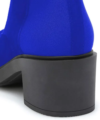 Vista 4 de YDN Botines de combate con cordones y punta redonda para mujer, con tacón bajo, tacón bajo, botas cortas para invierno
