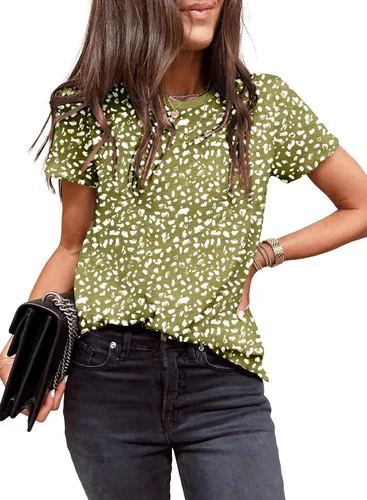 Vista 29 de EVALESS Camisetas casuales de manga corta para mujer 1a multicolor