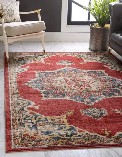 Vista 13 de Único Loom - Alfombra de la colección Utopia con estampado botánico vintage, tonos cálidos