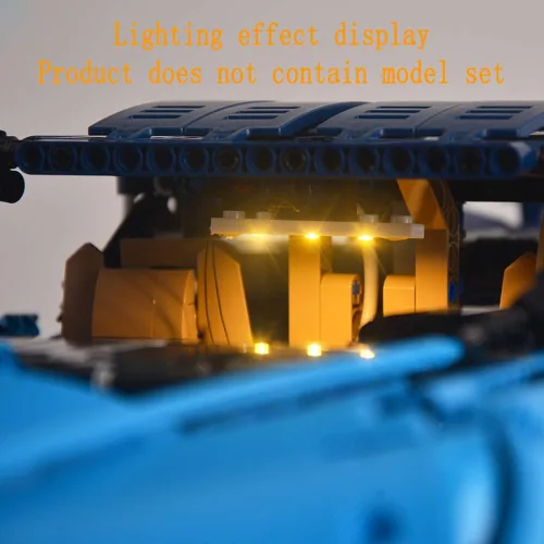 Vista 8 de GEAMENT Kit de luces LED versión mejorada para Technic Bugatti Chiron – Compatible con el modelo de construcción de autos de carreras Lego 42083