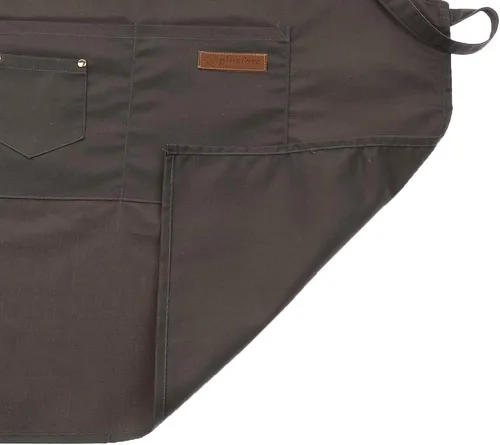 Vista 8 de misppro Delantal con pechera ajustable para cocinero de cocina unisex con parte delantera, Gris