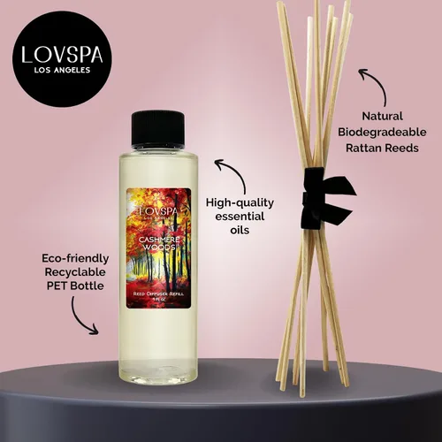 Vista 2 de Cashmere Woods - Repuesto de aceite difusor de varillas con varillas de repuesto una mezcla aromática de madera, lavanda y lila con almizcle