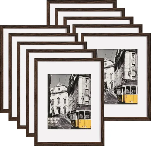 Vista 9 de eletecpro Juego de 5 marcos de fotos de 8 x 10 pulgadas, collage de fotos, decoración de pared, fotos de 5 x 7 con paspartú o de 8 x 10 pulgadas sin
