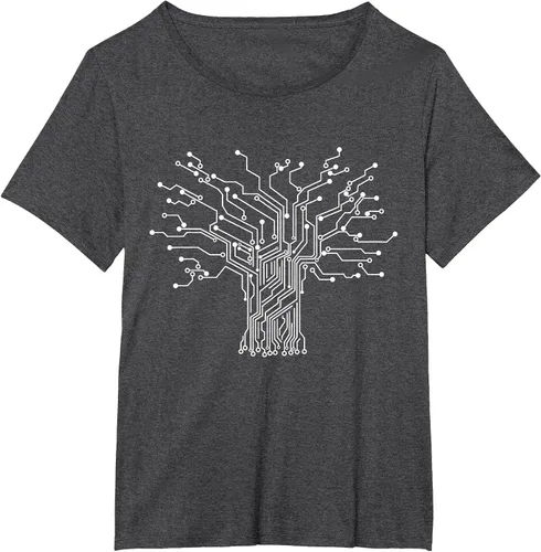 Vista 8 de Electronics Technician Binary Tree - Electrical Engineer T-Shirt Asphalt Grey