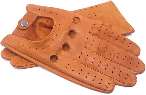 Vista 4 de Harssidanzar Guantes de conducción de piel de cordero para hombre GM026