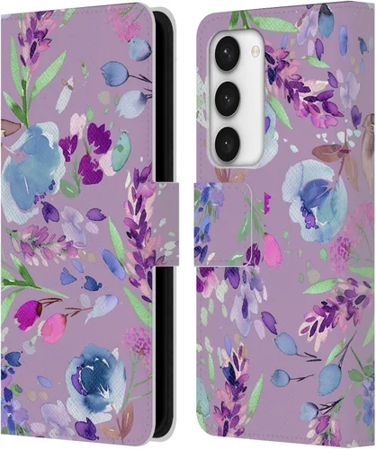 Vista 182 de Head Case Designs Officially Licensed Ninola Abstract Poppies Lilac Floral Leather Wallet Case Compatible with Samsung Galaxy A07 4G