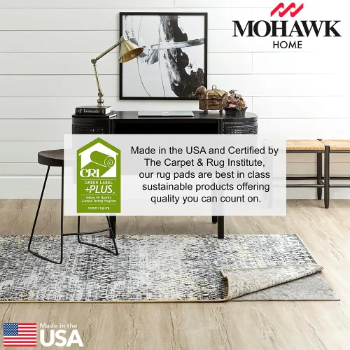 Vista 5 de Mohawk Home - Almohadilla de doble superficie para alfombra, color gris liso, 1/4 pulgadas de grosor (2 x 16 pies)