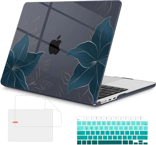 Vista 10 de Mektron Funda para MacBook Air 2026 de 15 pulgadas M5 A3448 compatible con M4 A3241 /M3 A3114/M2 A2941 cubierta rígida de plástico impreso