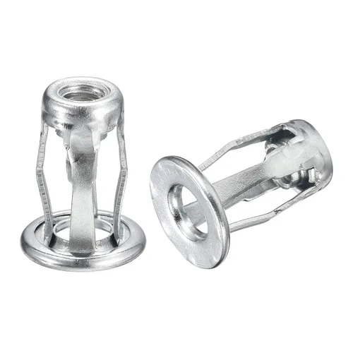Vista 7 de uxcell Tuercas de gato M5, 5 tuercas roscadas de acero al carbono para metal fino, longitud de 0.724 in