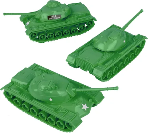 Vista 11 de TimMee - Tanques de juguete para hombres de plástico del ejército - Negro WW2 3pc - Hecho en Estados Unidos
