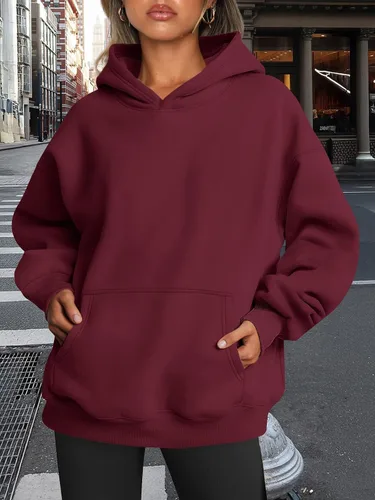 Vista 178 de Trendy Queen - Sudaderas extragrandes con capucha para mujer, suéteres de manga larga, sin botones, de vellón, de otoño, ropa de invierno