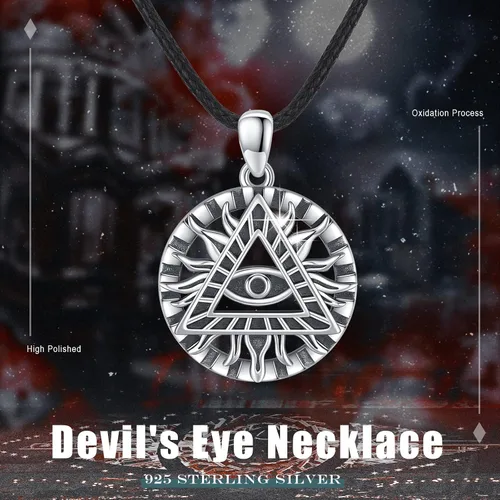 Vista 6 de CUOKA MIRACLE Collar de sol contra el mal de ojo para mujer, plata de ley 925, colgante de tercer ojo, collar de amuleto de protección turca, collar