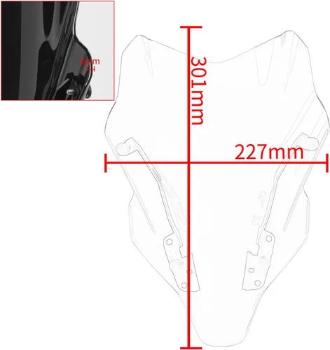 Vista 7 de Parabrisas de motocicleta Pare-Brise Protector con soporte carenado delantero para MT07 FZ07 MT FZ 07 MT-07 MT-07 FZ-07 FZ-07 Accesorios 2021 2022
