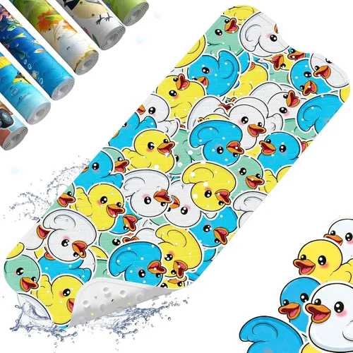 Vista 18 de XIYUNTE Alfombra de Baño para Bebé para Bañera Antideslizante Alfombra de Baño para Niños - 40''x16'' Extra Larga Alfombra de Bañera para Bebé