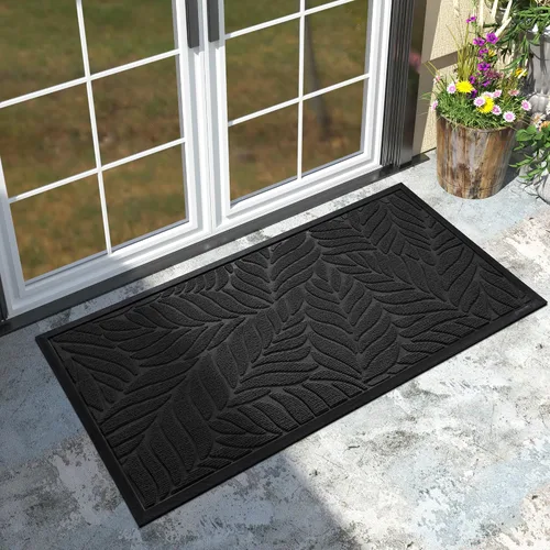 Vista 20 de Yimobra Tapete para puerta delantera para interiores y exteriores, 29.5 x 17 pulgadas, impermeable, para todas las estaciones, para entrada