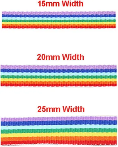 Vista 5 de Cinta de arcoíris de 3.9 pies, cinta multicolor de grogrén de doble cara para manualidades, manualidades, envoltura de regalos, boda, decoración