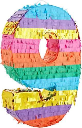 Vista 10 de BLUE PANDA Piñata arcoíris número 0 diseño de mariposa – 11.4 x 16.5 x 3 pulgadas, multicolor – Construcción de papel corrugado fácil de rellenar