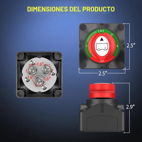 Vista 9 de Nilight - Interruptor de batería 1-2-Ambos-apagado, interruptores de corte maestro de desconexión de 12V-48V para lancha, automóvil, caravana 1