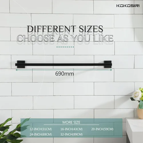 Vista 4 de KOKOSIRI Toalleros de 24 pulgadas, toalleros de baño, soporte para toallas de baño, soporte para papel higiénico, soporte para rollo de papel