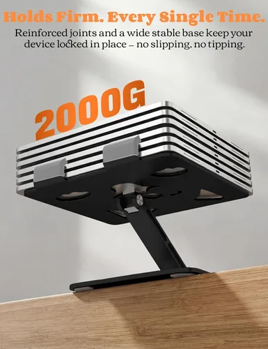 Vista 5 de Aoviho Soporte ajustable para tablet iPad – Soporte de escritorio de aluminio giratorio de 360°, soporte plegable y estable para iPad Pro 12.9/11