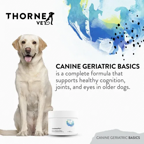 Vista 2 de ThorneVET Canine Geriatric Basics - Fórmula multivitamínica/polvo mineral para perros mayores que apoya la cognición, articulaciones y ojos