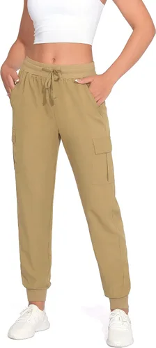 Vista 2 de Womens Cargo Joggers Lightweight Hiking Pants Athletic Outdoor Travel Pants Workout Running Pants