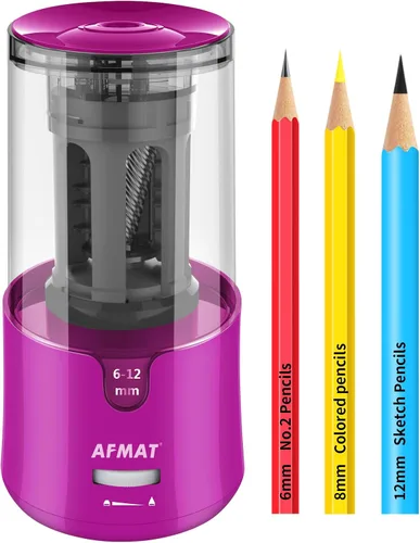 Vista 12 de AFMAT PS91 - Sacapuntas eléctrico, sacapuntas de alta resistencia para lápices de 0.236-0.472 pulgadas, lápices del N.º 2/lápices de colores, parada