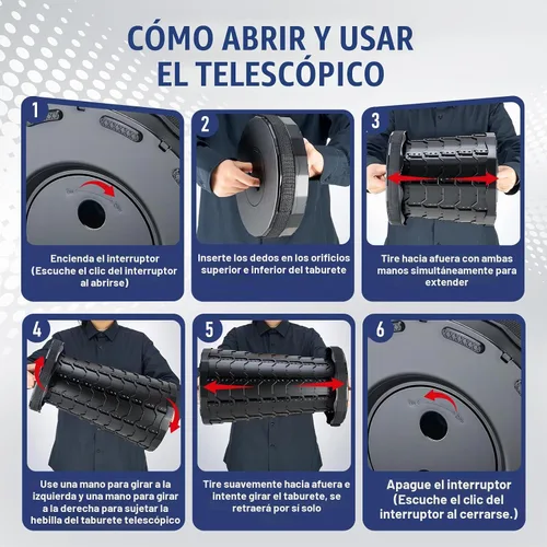 Vista 8 de Taburete plegable con cojín, taburete plegable portátil, negro