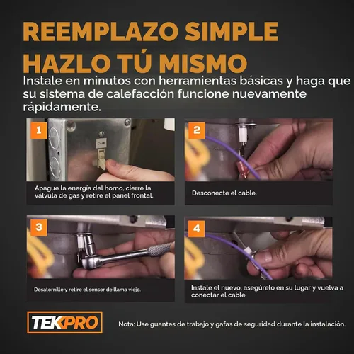 Vista 5 de TEKPRO Reemplazo mejorado OEM para sensor de llama de horno Goodman, compatible con B11726-06