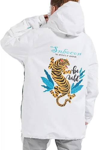 Vista 26 de Chaqueta anorak de esquí para mujer, impermeable, resistente al viento, cálido, para snowboard, abrigo de invierno con capucha