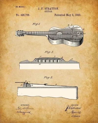Vista 2 de Juego de cuatro fotos (8 x 10) pósteres de guitarra acústica, imágenes de pared de guitarra, gran póster de regalo para guitarristas, músicos, salas