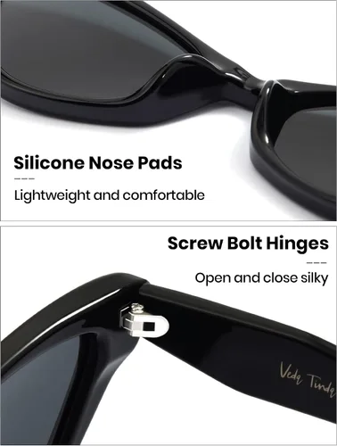 Vista 6 de Veda Tinda Vision Cat Eye Sunglasses for Women Vintage Tinted Polarized Lens Trendy Cateye Rave Festival Retro Cool Glasses