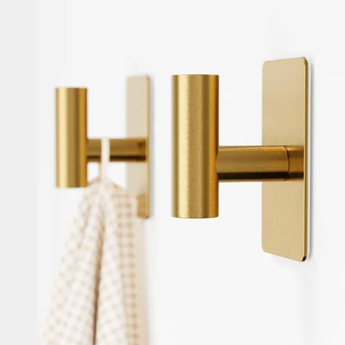 Vista 10 de GWAAZXGZ Ganchos para toallas de baño, paquete de 2, acabado negro mate, ganchos de pared adhesivos de acero inoxidable en forma de T para batas