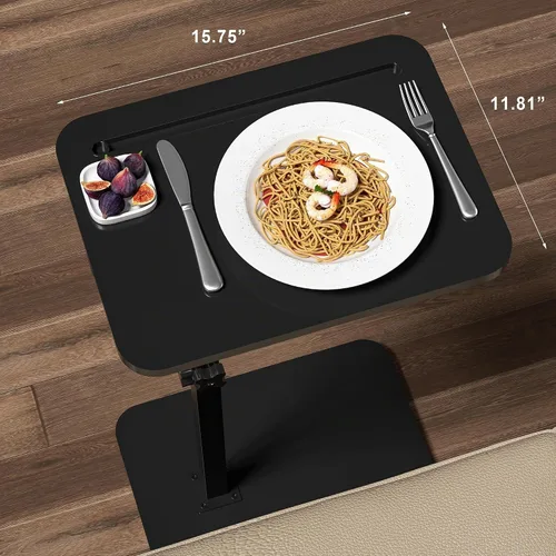 Vista 2 de Black Side Tray Table for Couch