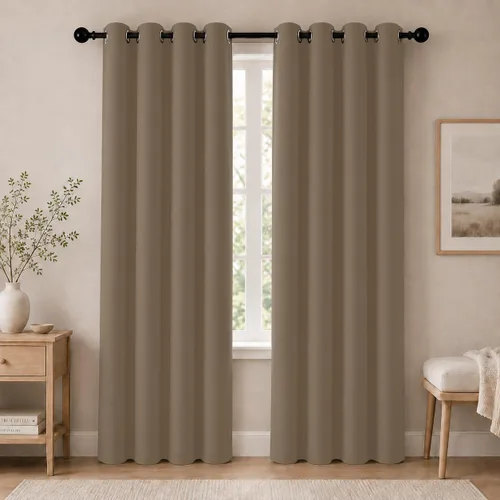 Vista 45 de Cortinas de oscurecimiento de habitación de 45 pulgadas de largo para dormitorio y sala de estar, cortinas térmicas aislantes con ojales