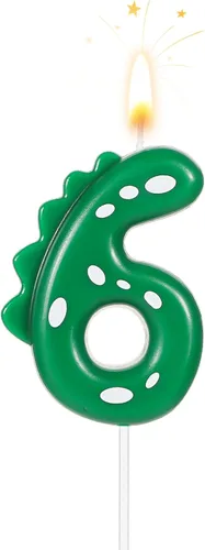 Vista 13 de Velas con números de cumpleaños, velas de dinosaurio de 2.8 pulgadas, velas de cumpleaños para tartas, velas de dinosaurio, decoración de fiestas