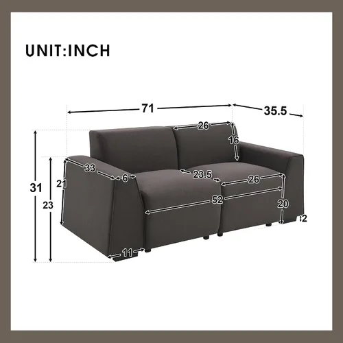 Vista 2 de LUMISOL Sofás de asiento profundo para sala de estar, moderno sofá tapizado de 3 plazas, cómodo sofá de dos plazas de gran tamaño, sofá nube