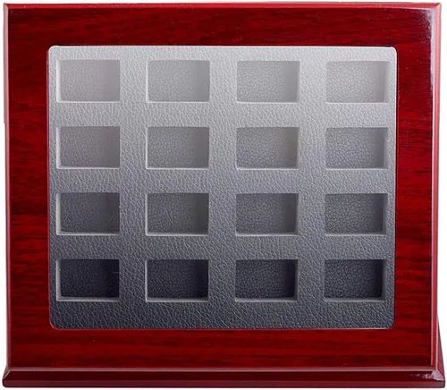 Vista 5 de Sports Championship Rings - Caja de sombra de madera sin anillos (12 ranuras)