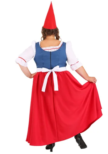 Vista 2 de Disfraz de Mujer Gnomo de Jardín Talla Plus Size Multicolor
