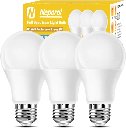 Vista 10 de Neporal - Foco de luz de espectro completo de 15 W, focos de luz solar natural sin UV de 2700 K, foco LED de 15 W equivalente a 100 W, CRI 90+, sin