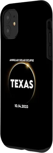 Vista 2 de Funda para iPhone 11 Annular Solar Eclipse Texas 2023